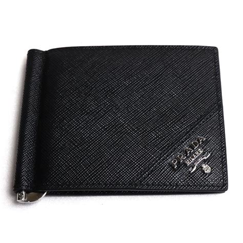 prada bi fold wallet money clip|authentic prada wallet sale.